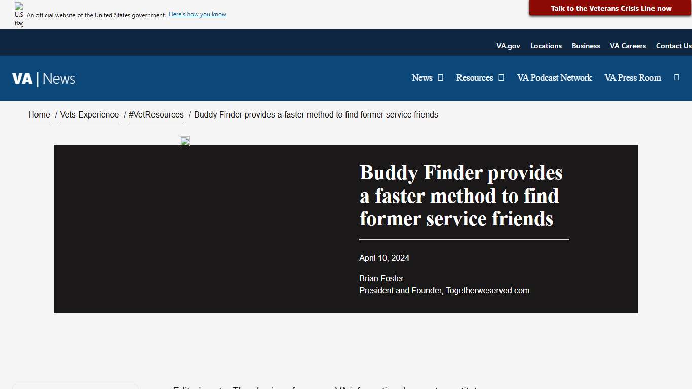 Buddy Finder provides a faster method to find former service friends - VA News